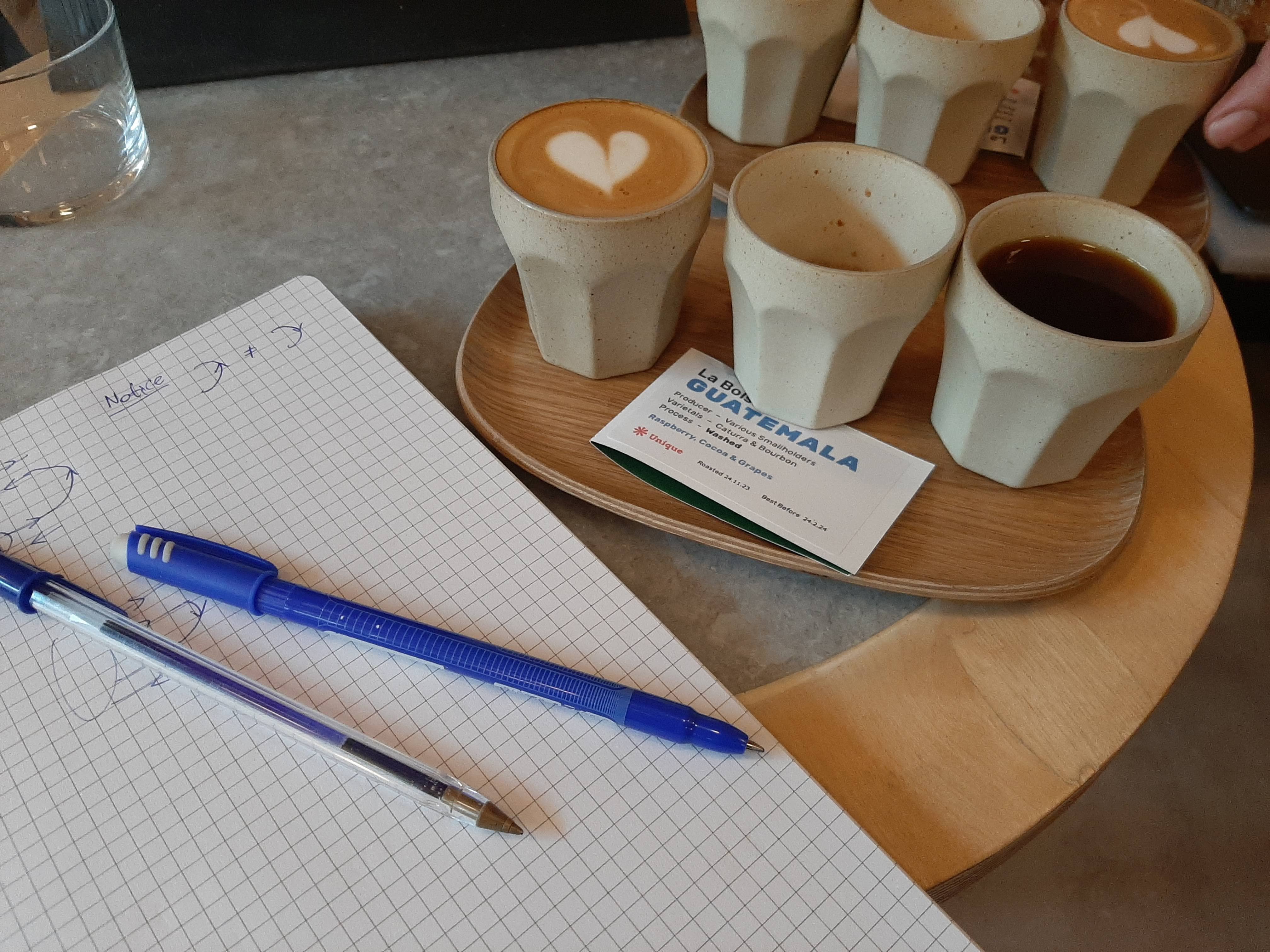 Amazing espresso flight from Odissi Cafè